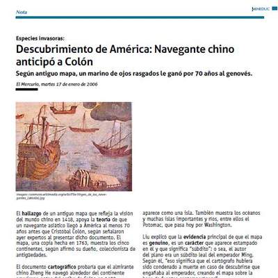 Descubrimiento de América: Navegante chino anticipó a Colón Descubrimiento de América: Navegante chino anticipó a Colón