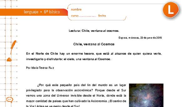 Chile, ventana al Cosmos Chile, ventana al Cosmos