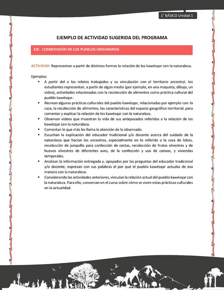 Actividad sugerida: LC01 - KAWÉSQAR - U1 - N°4: REPRESENTAN A PARTIR DE DISTINTAS FORMAS LA RELACIÓN DE LOS KAWÉSQAR CON LA NATURALEZA. Actividad sugerida: LC01 - KAWÉSQAR - U1 - N°4: REPRESENTAN A PARTIR DE DISTINTAS FORMAS LA RELACIÓN DE LOS KAWÉSQAR CON LA NATURALEZA.
