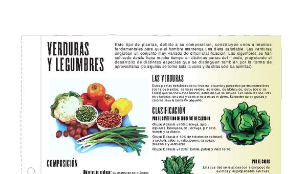 Verduras y legumbres Verduras y legumbres