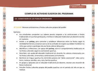 Actividad sugerida LC01 - Quechua - U3 - N°39: Recrean celebraciones o fiestas culturales propias del pueblo. Actividad sugerida LC01 - Quechua - U3 - N°39: Recrean celebraciones o fiestas culturales propias del pueblo.