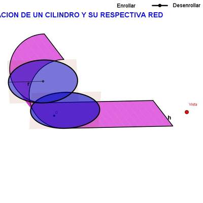 Visualización de un cilindro y su respectiva red Visualización de un cilindro y su respectiva red