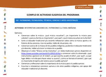 Actividad sugerida Nº 12- LC01 - INTERCULTURALIDAD-U1-EP - INTERPRETAN CANCIONES DEL PATRIMONIO CULTURAL INDÍGENA Actividad sugerida Nº 12- LC01 - INTERCULTURALIDAD-U1-EP - INTERPRETAN CANCIONES DEL PATRIMONIO CULTURAL INDÍGENA