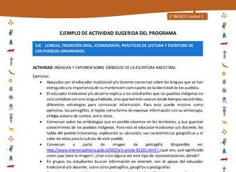 Actividad sugerida Nº 2- LC01 - INTERCULTURALIDAD-U2-LS - INDAGAN Y EXPONEN SOBRE SÍMBOLOS DE LA ESCRITURA ANCESTRAL Actividad sugerida Nº 2- LC01 - INTERCULTURALIDAD-U2-LS - INDAGAN Y EXPONEN SOBRE SÍMBOLOS DE LA ESCRITURA ANCESTRAL