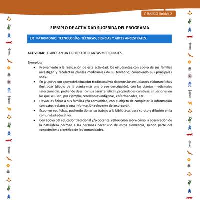 Actividad sugerida Nº 10- LC01 - INTERCULTURALIDAD-U2-EP - ELABORAN UN FICHERO DE PLANTAS MEDICINALES Actividad sugerida Nº 10- LC01 - INTERCULTURALIDAD-U2-EP - ELABORAN UN FICHERO DE PLANTAS MEDICINALES