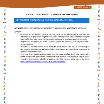 Actividad sugerida Nº 5- LC01 - INTERCULTURALIDAD-U3-ET - ESCUCHAN Y REPRODUCEN RELATOS VINCULADOS A LA MEMORIA DE SU FAMILIA Actividad sugerida Nº 5- LC01 - INTERCULTURALIDAD-U3-ET - ESCUCHAN Y REPRODUCEN RELATOS VINCULADOS A LA MEMORIA DE SU FAMILIA
