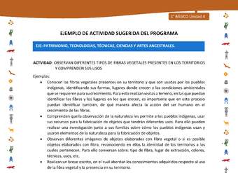 Actividad sugerida Nº 10- LC01 - INTERCULTURALIDAD-U4-EP - OBSERVAN DIFERENTES TIPOS DE FIBRAS VEGETALES PRESENTES EN LOS TERRITORIOS Y COMPRENDEN SUS USOS Actividad sugerida Nº 10- LC01 - INTERCULTURALIDAD-U4-EP - OBSERVAN DIFERENTES TIPOS DE FIBRAS VEGETALES PRESENTES EN LOS TERRITORIOS Y COMPRENDEN SUS USOS