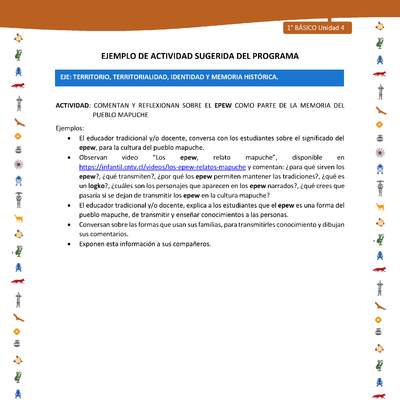 Actividad sugerida Nº 4- LC01 - INTERCULTURALIDAD-U4-ET - COMENTAN Y REFLEXIONAN SOBRE EL EPEW COMO PARTE DE LA MEMORIA DEL PUEBLO MAPUCHE Actividad sugerida Nº 4- LC01 - INTERCULTURALIDAD-U4-ET - COMENTAN Y REFLEXIONAN SOBRE EL EPEW COMO PARTE DE LA MEMORIA DEL PUEBLO MAPUCHE