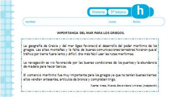 Importancia del mar para los griegos Importancia del mar para los griegos