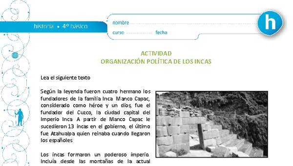 Organización política de los incas Organización política de los incas