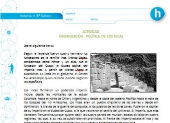 Organización política de los incas Organización política de los incas