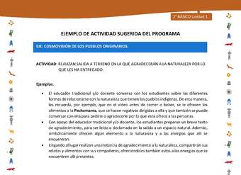 Actividad sugerida Nº 9- LC02 - INTERCULTURALIDAD-U1-ECO - REALIZAN SALIDA A TERRENO EN LA QUE AGRADECERÁN A LA NATURALEZA POR LO QUE LES HA ENTREGADO Actividad sugerida Nº 9- LC02 - INTERCULTURALIDAD-U1-ECO - REALIZAN SALIDA A TERRENO EN LA QUE AGRADECERÁN A LA NATURALEZA POR LO QUE LES HA ENTREGADO