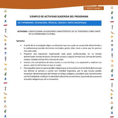 Actividad sugerida Nº 13- LC02 - INTERCULTURALIDAD-U1-EP - CONFECCIONAN UN ELEMENTO CARACTERÍSTICO DE SU TERRITORIO COMO PARTE DE SU PATRIMONIO CULTURAL. Actividad sugerida Nº 13- LC02 - INTERCULTURALIDAD-U1-EP - CONFECCIONAN UN ELEMENTO CARACTERÍSTICO DE SU TERRITORIO COMO PARTE DE SU PATRIMONIO CULTURAL.