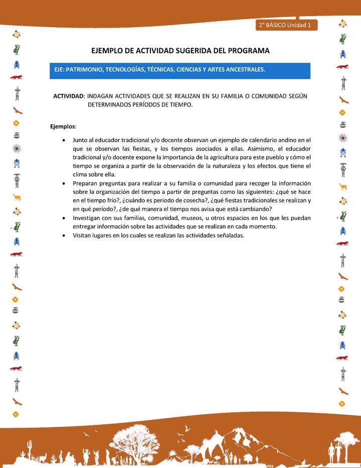 Actividad sugerida Nº 12- LC02- INTERCULTURALIDAD-U1-EP - INDAGAN ACTIVIDADES QUE SE REALIZAN EN SU FAMILIA O COMUNIDAD SEGÚN DETERMINADOS PERÍODOS DE TIEMPO. Actividad sugerida Nº 12- LC02- INTERCULTURALIDAD-U1-EP - INDAGAN ACTIVIDADES QUE SE REALIZAN EN SU FAMILIA O COMUNIDAD SEGÚN DETERMINADOS PERÍODOS DE TIEMPO.