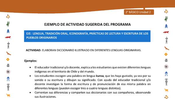 Actividad sugerida Nº 2- LC02 - INTERCULTURALIDAD-U2-LS -  ELABORAN DICCIONARIO ILUSTRADO EN DIFERENTES LENGUAS ORIGINARIAS. Actividad sugerida Nº 2- LC02 - INTERCULTURALIDAD-U2-LS -  ELABORAN DICCIONARIO ILUSTRADO EN DIFERENTES LENGUAS ORIGINARIAS.