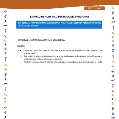 Actividad sugerida Nº 1- LC02 - INTERCULTURALIDAD-U2-LS - ILUSTRAN PALABRAS EN LENGUA KUNSA. Actividad sugerida Nº 1- LC02 - INTERCULTURALIDAD-U2-LS - ILUSTRAN PALABRAS EN LENGUA KUNSA.