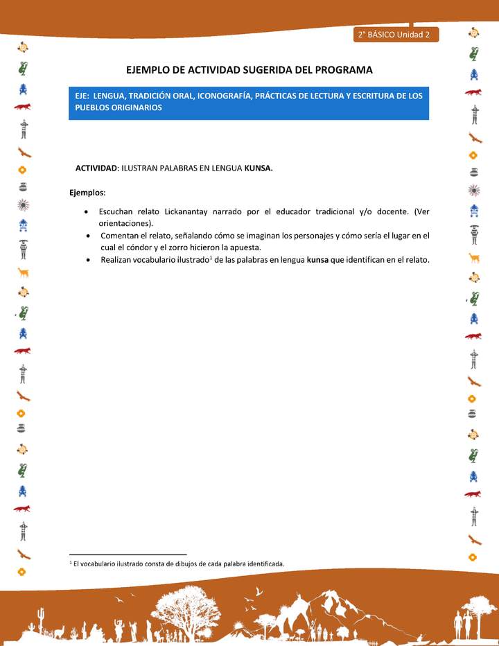 Actividad sugerida Nº 1- LC02 - INTERCULTURALIDAD-U2-LS - ILUSTRAN PALABRAS EN LENGUA KUNSA. Actividad sugerida Nº 1- LC02 - INTERCULTURALIDAD-U2-LS - ILUSTRAN PALABRAS EN LENGUA KUNSA.