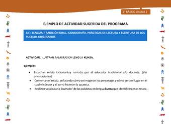Actividad sugerida Nº 1- LC02 - INTERCULTURALIDAD-U2-LS - ILUSTRAN PALABRAS EN LENGUA KUNSA. Actividad sugerida Nº 1- LC02 - INTERCULTURALIDAD-U2-LS - ILUSTRAN PALABRAS EN LENGUA KUNSA.