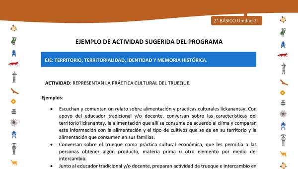Actividad sugerida Nº 4- LC02 - INTERCULTURALIDAD-U2-ET - REPRESENTAN LA PRÁCTICA CULTURAL DEL TRUEQUE. Actividad sugerida Nº 4- LC02 - INTERCULTURALIDAD-U2-ET - REPRESENTAN LA PRÁCTICA CULTURAL DEL TRUEQUE.