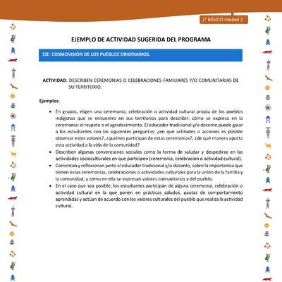 Actividad sugerida Nº 8- LC02 - INTERCULTURALIDAD-U2-ECO - DESCRIBEN CEREMONIAS O CELEBRACIONES FAMILIARES Y/O COMUNITARIAS DE SU TERRITORIO. Actividad sugerida Nº 8- LC02 - INTERCULTURALIDAD-U2-ECO - DESCRIBEN CEREMONIAS O CELEBRACIONES FAMILIARES Y/O COMUNITARIAS DE SU TERRITORIO.