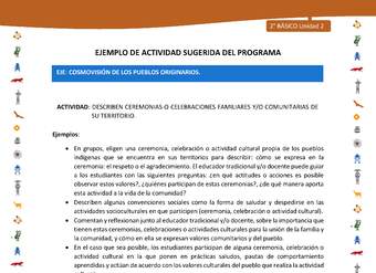 Actividad sugerida Nº 8- LC02 - INTERCULTURALIDAD-U2-ECO - DESCRIBEN CEREMONIAS O CELEBRACIONES FAMILIARES Y/O COMUNITARIAS DE SU TERRITORIO. Actividad sugerida Nº 8- LC02 - INTERCULTURALIDAD-U2-ECO - DESCRIBEN CEREMONIAS O CELEBRACIONES FAMILIARES Y/O COMUNITARIAS DE SU TERRITORIO.