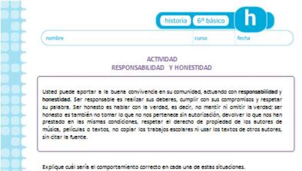 Responsabilidad y honestidad Responsabilidad y honestidad