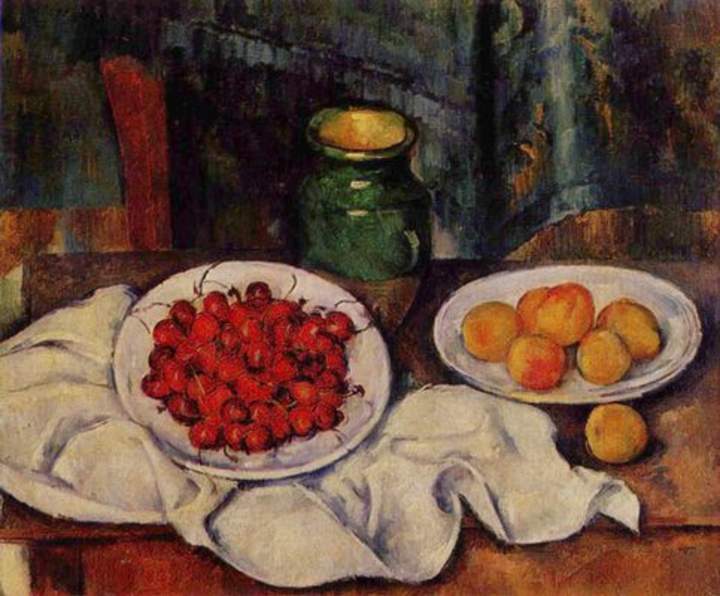 Naturaleza Muerta con Cerezas y Melocotones de Paul Cezanne Naturaleza Muerta con Cerezas y Melocotones de Paul Cezanne
