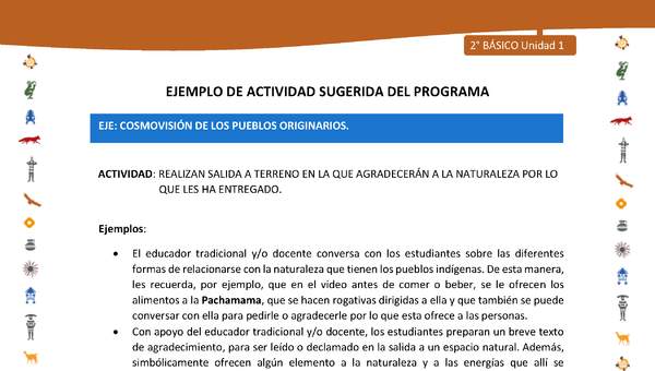 Actividad sugerida Nº 09- LC02 - INTERCULTURALIDAD - Unidad 1 - REALIZAN SALIDA A TERRENO EN LA QUE AGRADECERÁN A LA NATURALEZA POR LO QUE LES HA ENTREGADO Actividad sugerida Nº 09- LC02 - INTERCULTURALIDAD - Unidad 1 - REALIZAN SALIDA A TERRENO EN LA QUE AGRADECERÁN A LA NATURALEZA POR LO QUE LES HA ENTREGADO