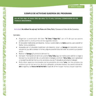 Actividad sugerida LC02 - Rapa Nui - U1 - N°18: Conocen el Libro de los Curantos. Actividad sugerida LC02 - Rapa Nui - U1 - N°18: Conocen el Libro de los Curantos.