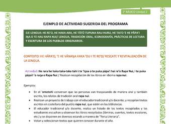Actividad sugerida LC02 - Rapa Nui - U2 - N°07: Realizan recopilación de los libros en idioma rapa nui. Actividad sugerida LC02 - Rapa Nui - U2 - N°07: Realizan recopilación de los libros en idioma rapa nui.