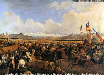 Llegada del Presidente Prieto a la Pampilla de Mauricio Rugendas Llegada del Presidente Prieto a la Pampilla de Mauricio Rugendas