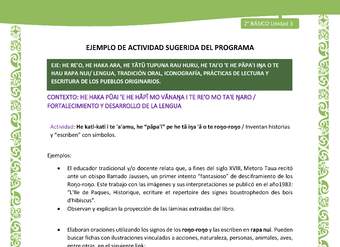 Actividad sugerida LC02 - Rapa Nui - U3 - N°06: Inventan historias y “escriben” con símbolos. Actividad sugerida LC02 - Rapa Nui - U3 - N°06: Inventan historias y “escriben” con símbolos.