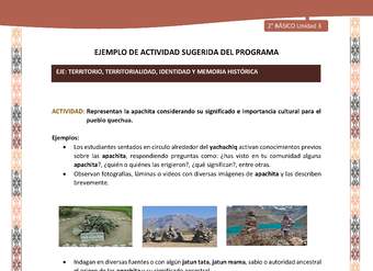 Actividad sugerida LC02 - Quechua - U3 - N°7: Representan la apachita considerando su significado e importancia cultural para el pueblo quechua. Actividad sugerida LC02 - Quechua - U3 - N°7: Representan la apachita considerando su significado e importancia cultural para el pueblo quechua.