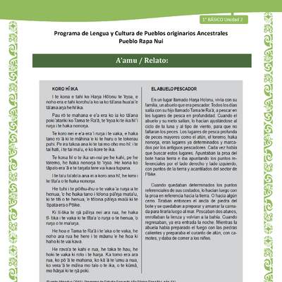 Orientaciones al docente - LC01-RAPANUI - U02 - Relato A’amu Orientaciones al docente - LC01-RAPANUI - U02 - Relato A’amu