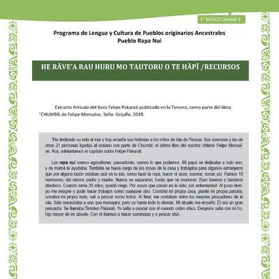 02-Orientaciones al docente - LC01-RAPANUI - U03 - HE RĀVE’A RAU HURU MO TAUTORU O TE HĀPĪ-RECURSOS 02-Orientaciones al docente - LC01-RAPANUI - U03 - HE RĀVE’A RAU HURU MO TAUTORU O TE HĀPĪ-RECURSOS