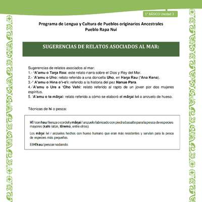 03-Orientaciones al docente - LC01-RAPANUI - U03 - Sugerencias de relatos asociados al Mar 03-Orientaciones al docente - LC01-RAPANUI - U03 - Sugerencias de relatos asociados al Mar