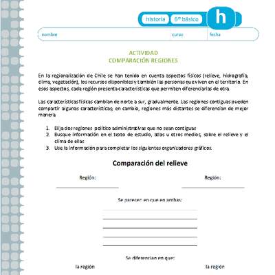 Comparación relieve Comparación relieve