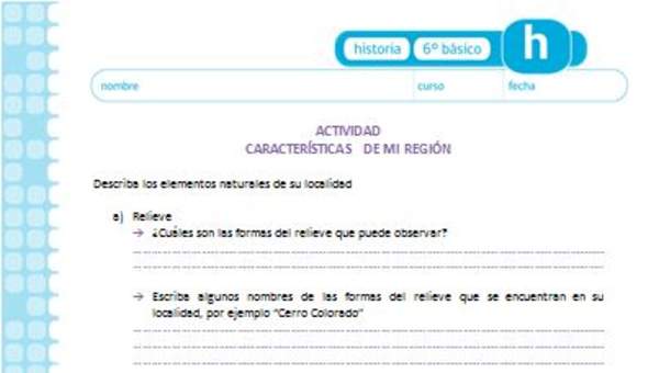 Características de mi región Características de mi región