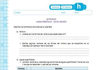 Características de mi región Características de mi región