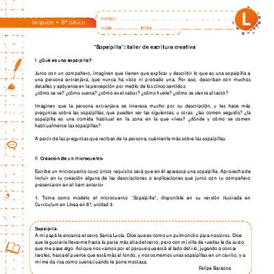 "Sopaipilla": taller de escritura creativa "Sopaipilla": taller de escritura creativa