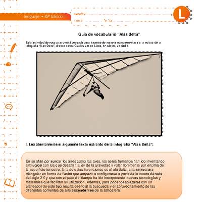 "Alas delta": guía de vocabulario "Alas delta": guía de vocabulario