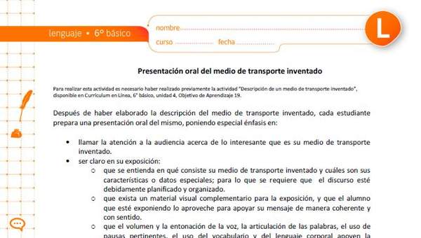 Presentación oral de un medio de transporte inventado Presentación oral de un medio de transporte inventado