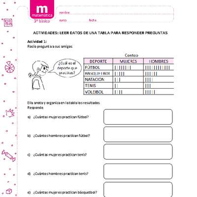 Leer datos de una tabla para responder preguntas Leer datos de una tabla para responder preguntas