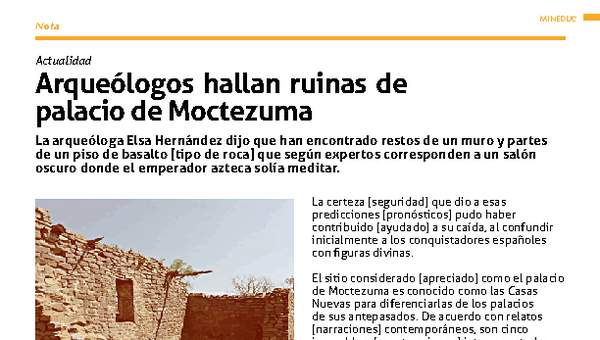 Arqueólogos hallan ruinas de palacio de Moctezuma Arqueólogos hallan ruinas de palacio de Moctezuma