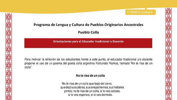 Orientaciones al docente - LC01 - Colla - U4 - Poema Orientaciones al docente - LC01 - Colla - U4 - Poema