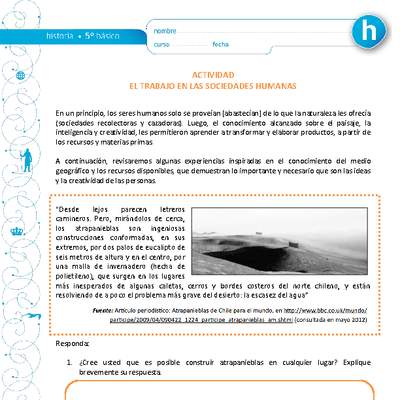 El trabajo en las sociedades humanas El trabajo en las sociedades humanas