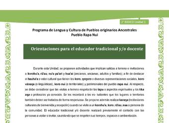 Orientaciones para el educador tradicional y/o docente Orientaciones para el educador tradicional y/o docente