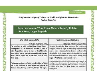 Relato: Ana Kena, Lugar Sagrado Relato: Ana Kena, Lugar Sagrado