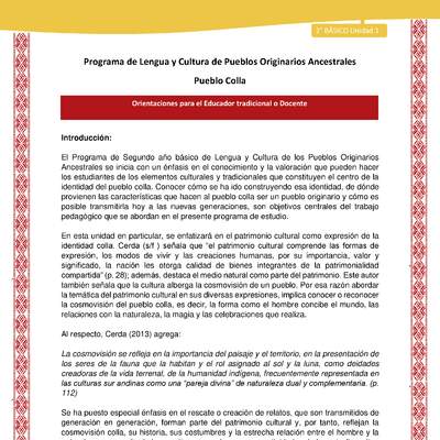 Orientaciones al docente - LC02 - Colla - U1 - Introducción Orientaciones al docente - LC02 - Colla - U1 - Introducción