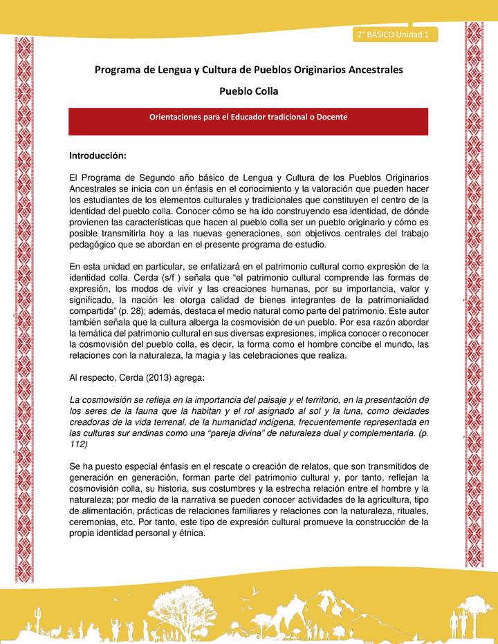 Orientaciones al docente - LC02 - Colla - U1 - Introducción Orientaciones al docente - LC02 - Colla - U1 - Introducción
